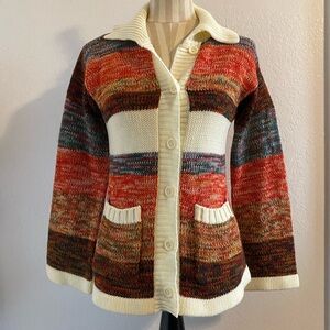 70s Vintage Cozy Knit Cardigan Sweater Medium